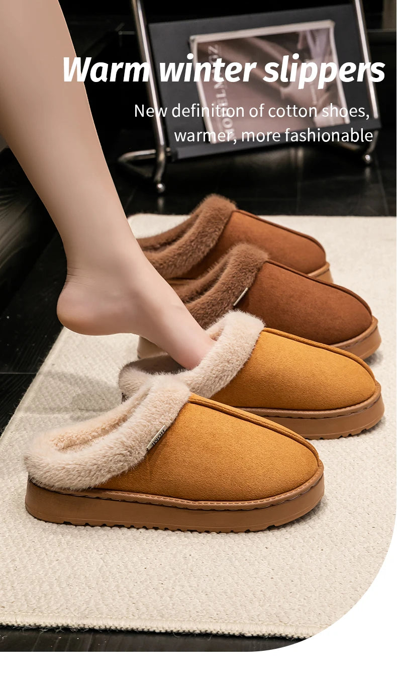 Stay-Cozy™ Plush Indoor Slippers — Warm Fleece Comfort for Winter