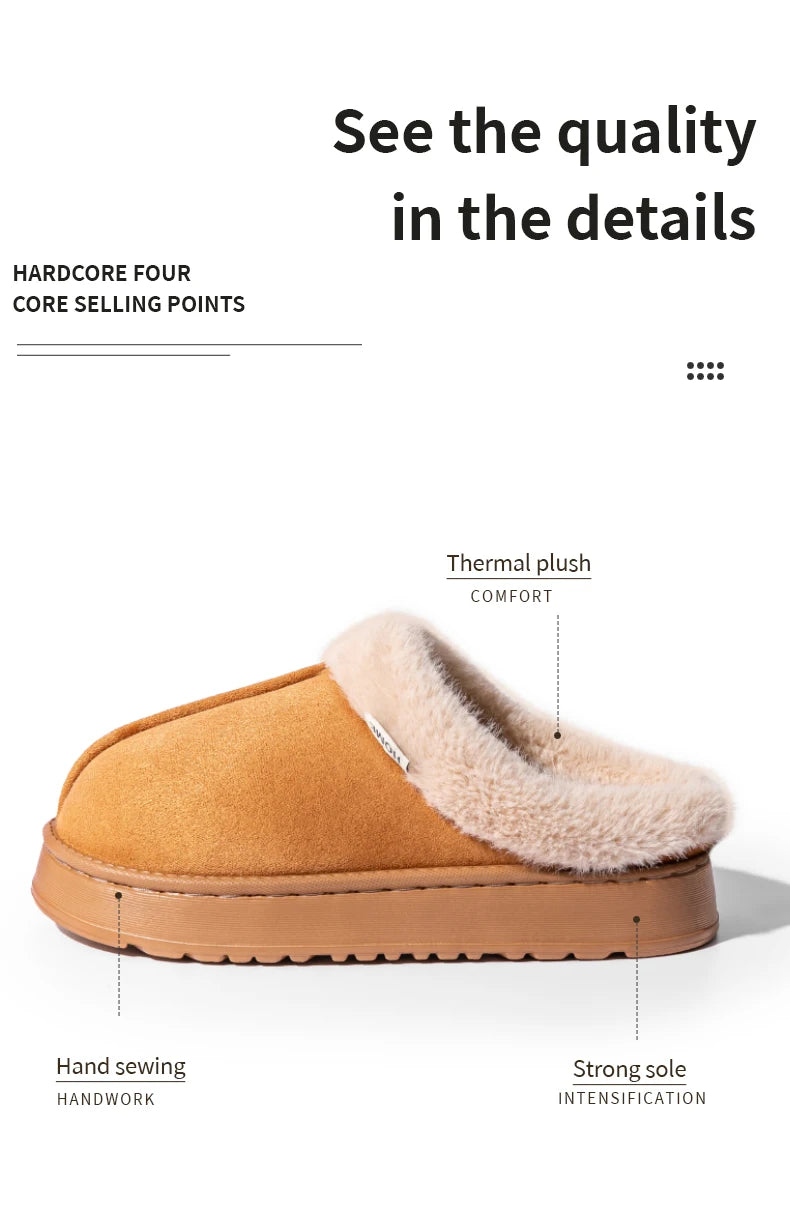 Stay-Cozy™ Plush Indoor Slippers — Warm Fleece Comfort for Winter