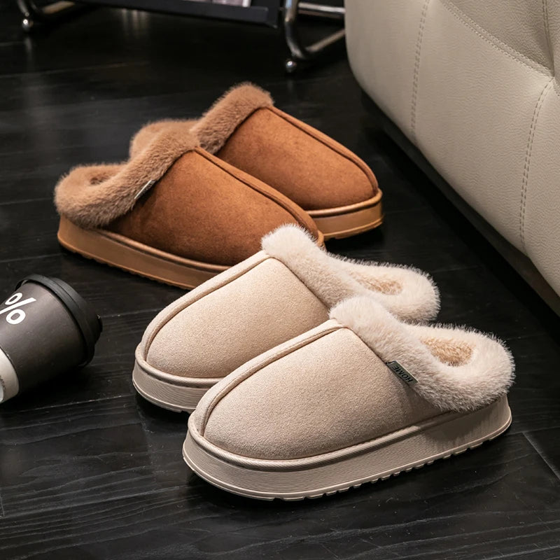 Stay-Cozy™ Plush Indoor Slippers — Warm Fleece Comfort for Winter