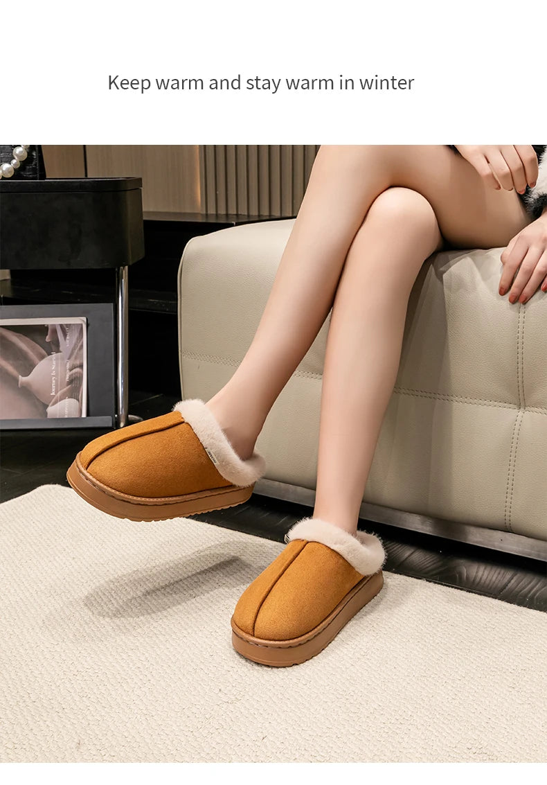 Stay-Cozy™ Plush Indoor Slippers — Warm Fleece Comfort for Winter