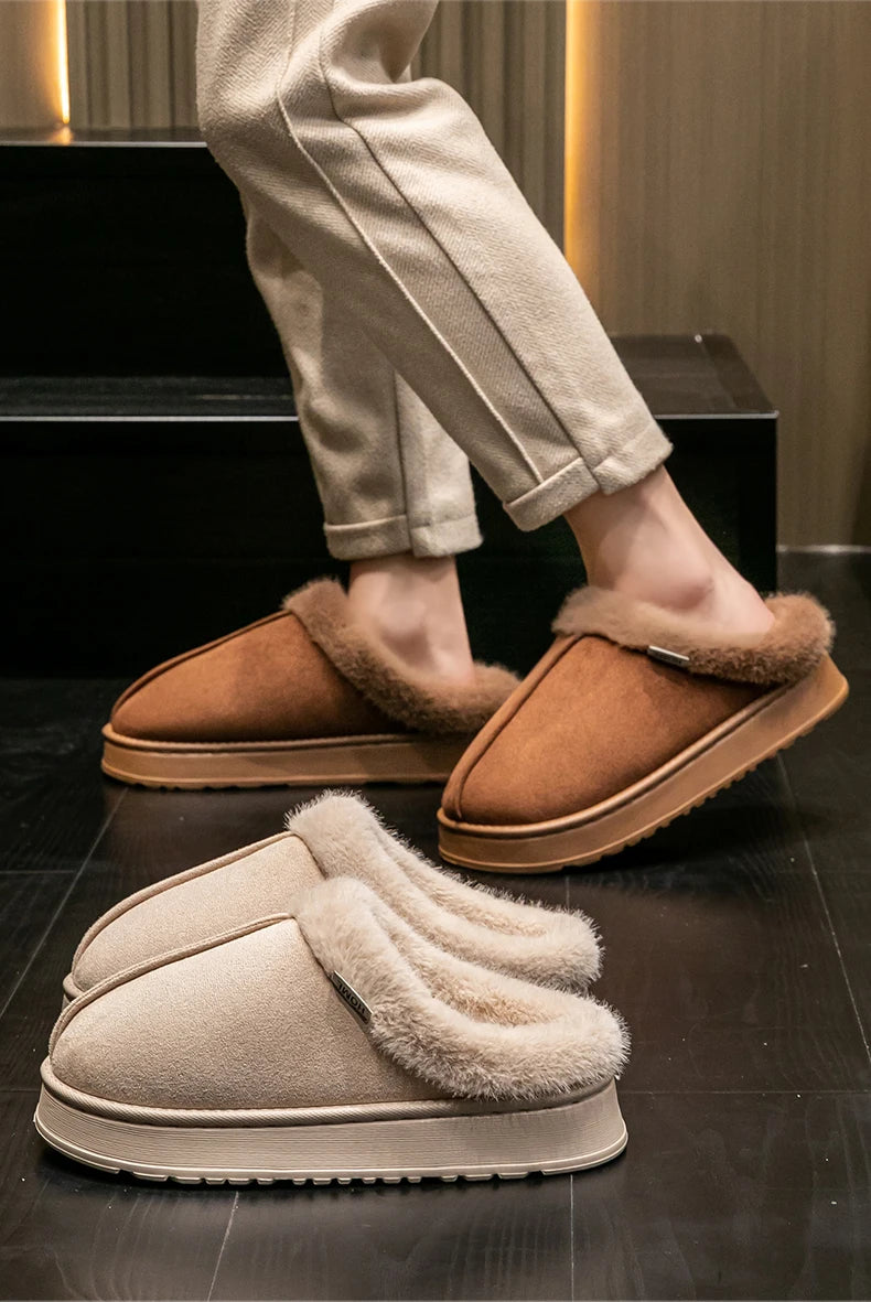 Stay-Cozy™ Plush Indoor Slippers — Warm Fleece Comfort for Winter